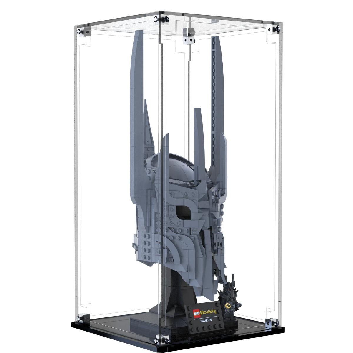 Display Case For LEGO The Lord Of The Rings: Sauron's Helmet 11373 with clear back panel – Brick In It – Photo 2