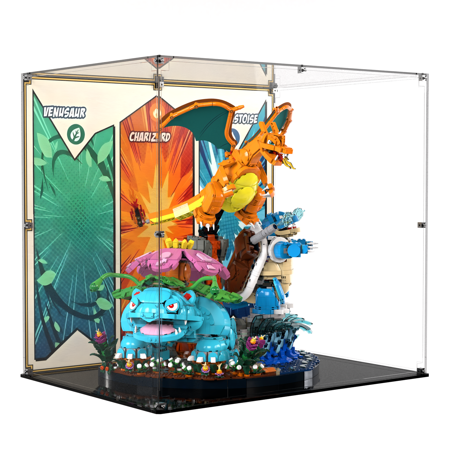 Display Case For LEGO Venusaur, Charizard And Blastoise 72153