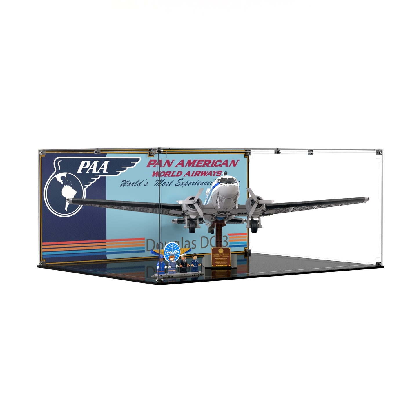 Display Case For LEGO Douglas DC-3 PAN AM Airliner 11378