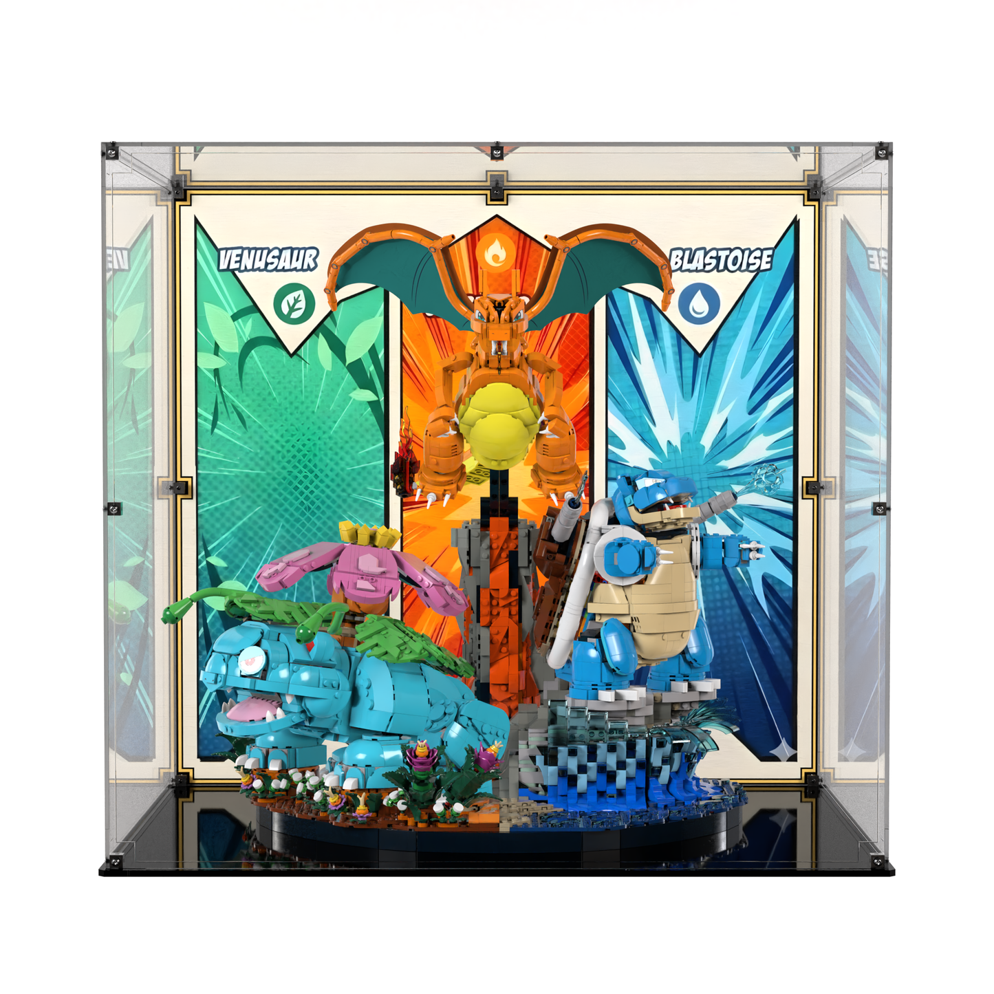 Display Case For LEGO Venusaur, Charizard And Blastoise 72153