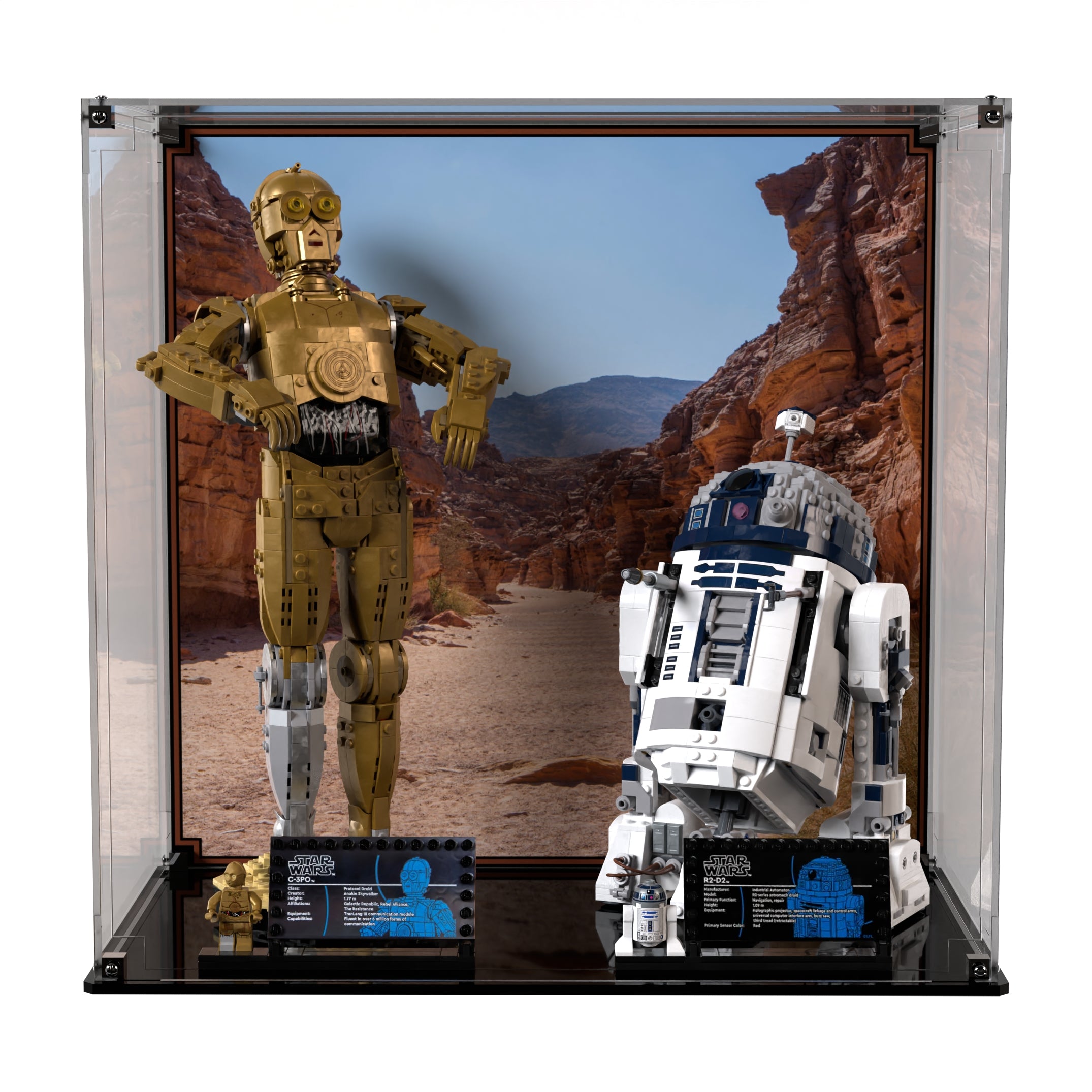 Display Case For LEGO® Star Wars™ C-3PO™ 75398 R2-D2™ 75379 - Brick In It