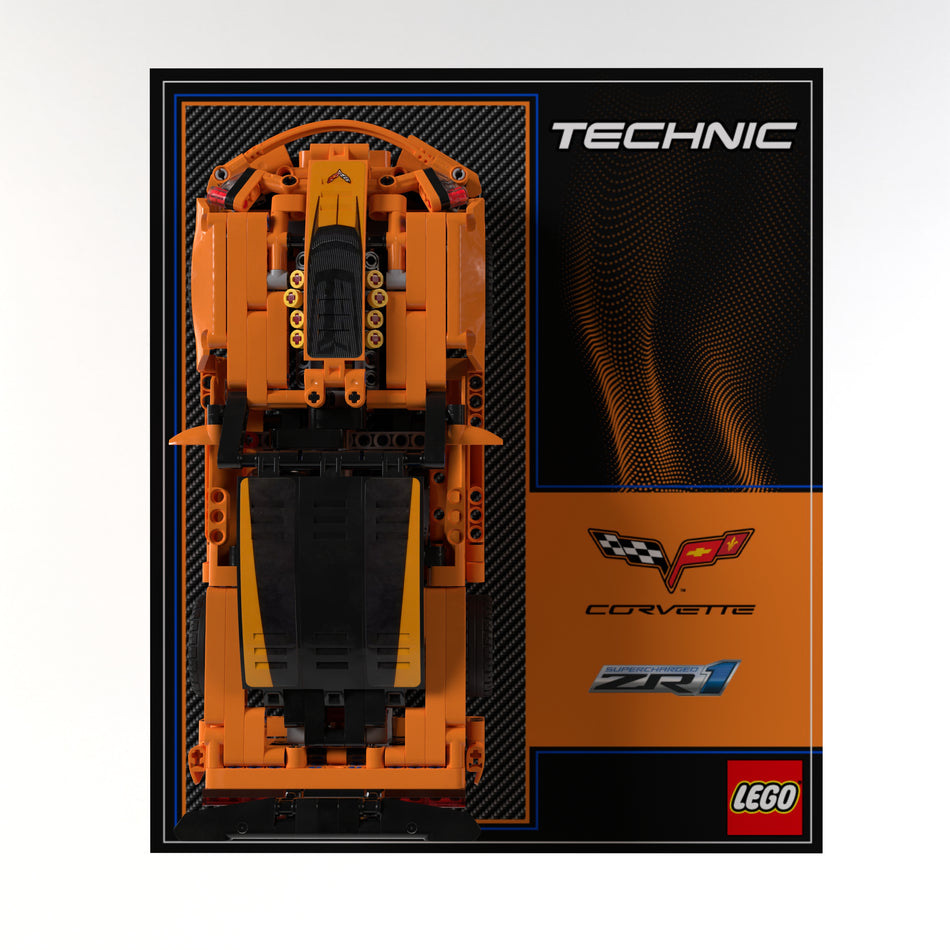 Wall Display Panel For LEGO® Technic Chevrolet Corvette ZR1 42093