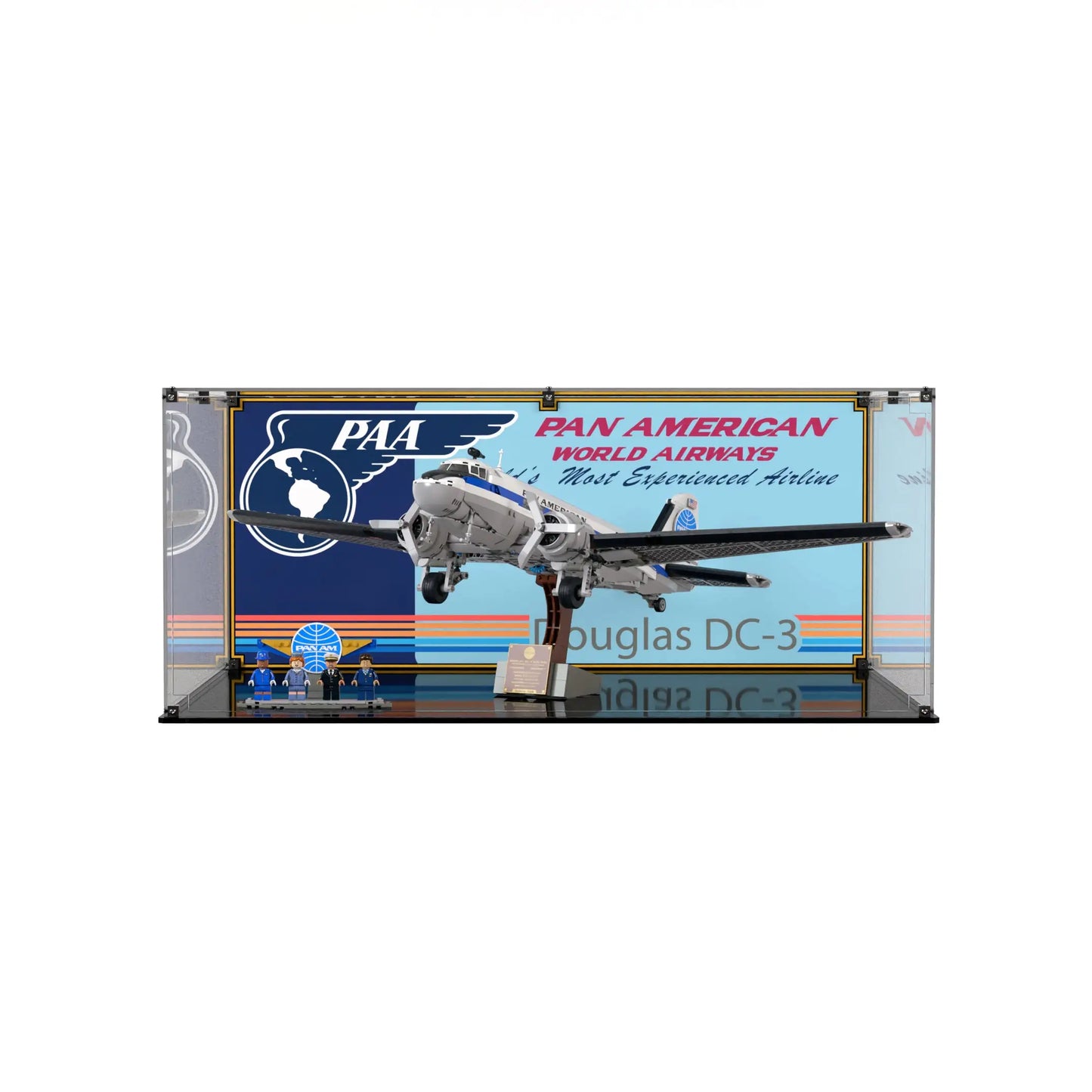Display Case For LEGO Douglas DC-3 PAN AM Airliner 11378