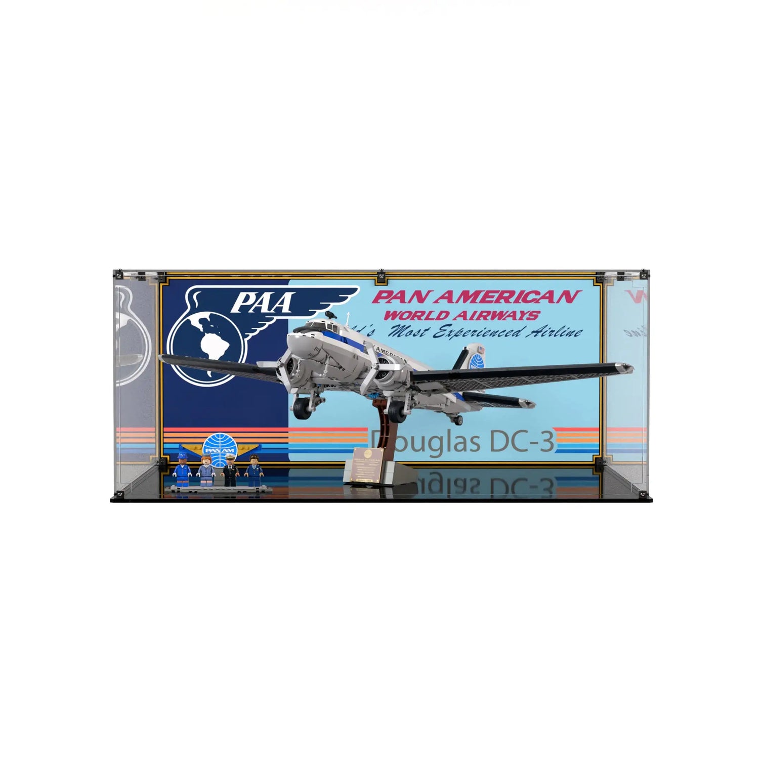 Display Case For LEGO Douglas DC-3 PAN AM Airliner 11378