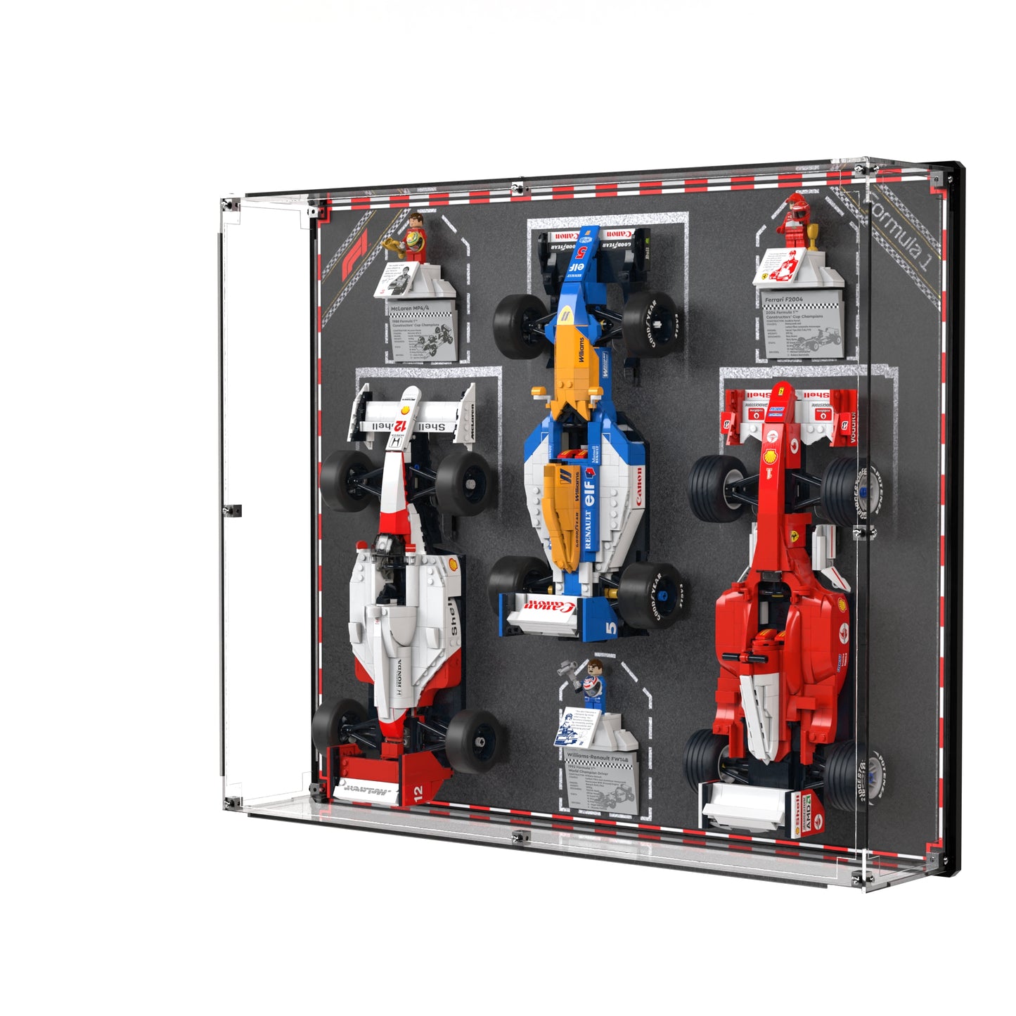Wall Mounted Display Case for LEGO Icons: F1 Legends (10330, 10353, 11375)