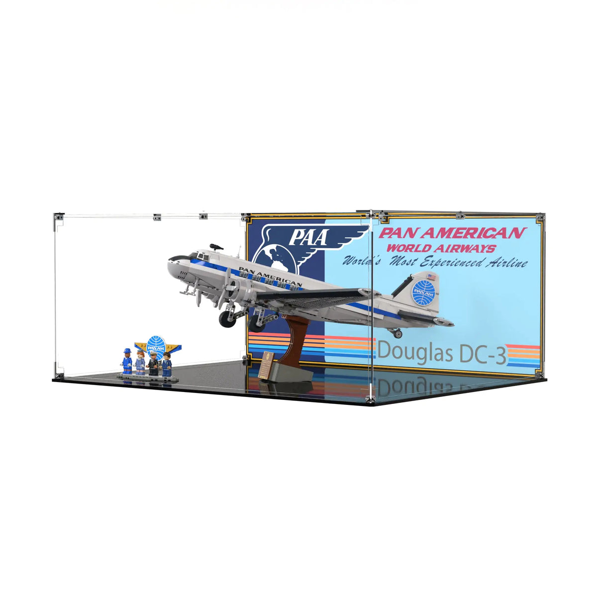 Display Case For LEGO Douglas DC-3 PAN AM Airliner 11378