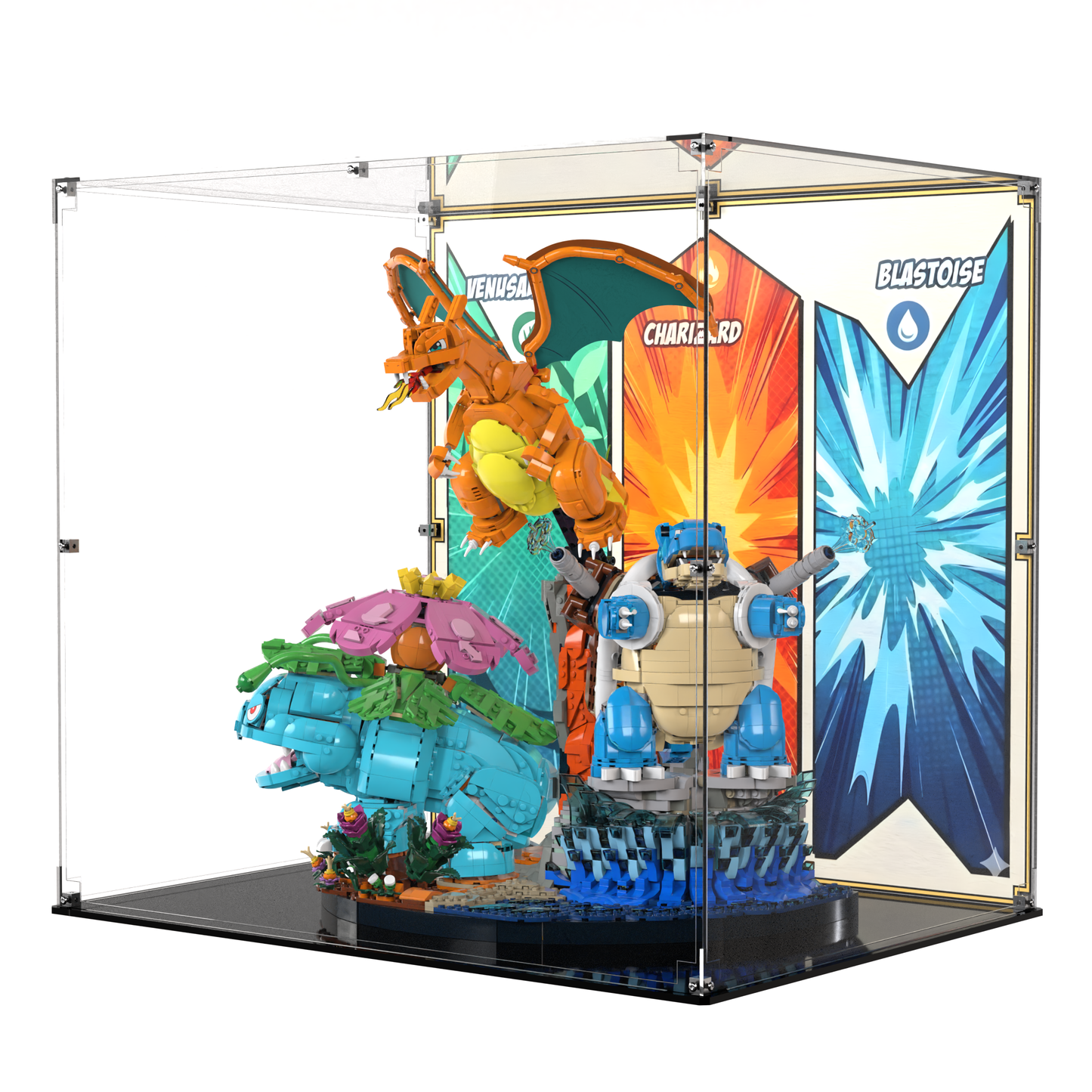 Display Case For LEGO Venusaur, Charizard And Blastoise 72153