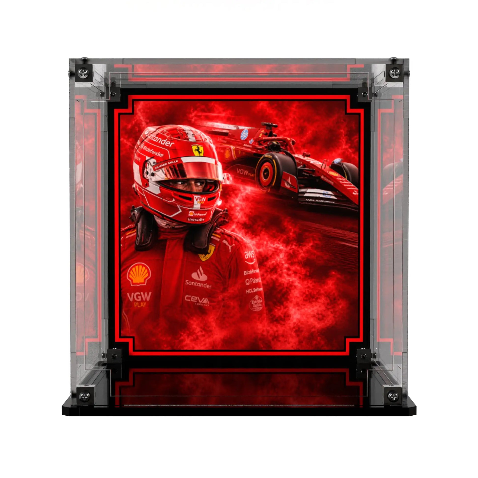 Display Case For LEGO Scuderia Ferrari HP Charles Leclerc Helmet 43014