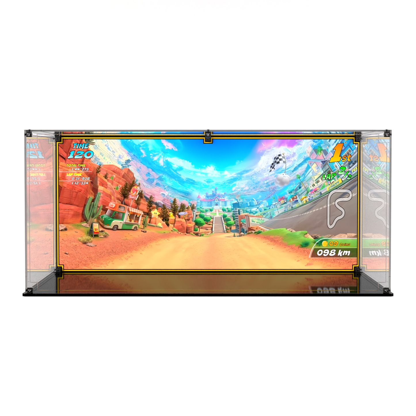 Display Case For LEGO Mario & Standard Kart & Luigi & Mach 8 72050 72037