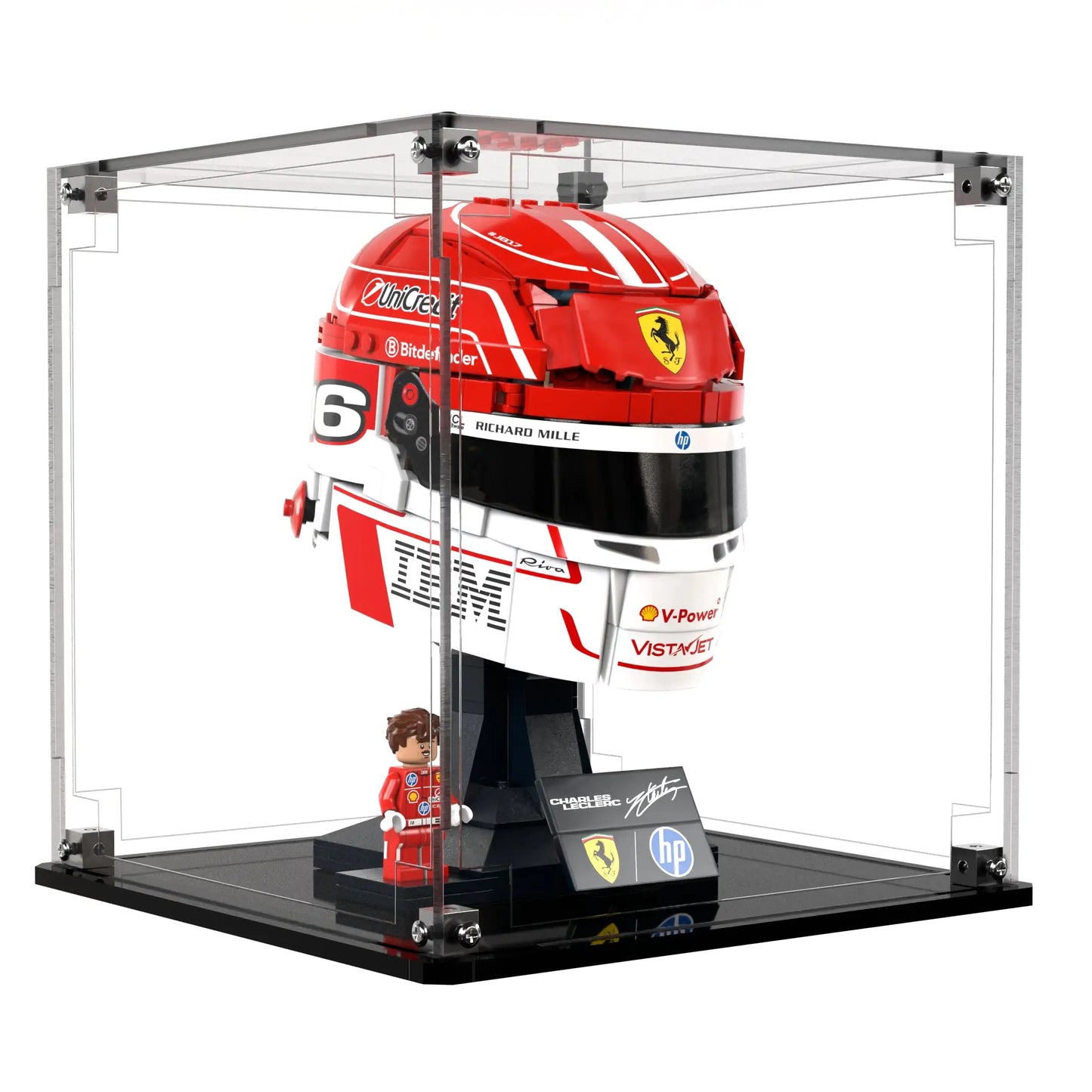Display Case For LEGO Scuderia Ferrari HP Charles Leclerc Helmet 43014