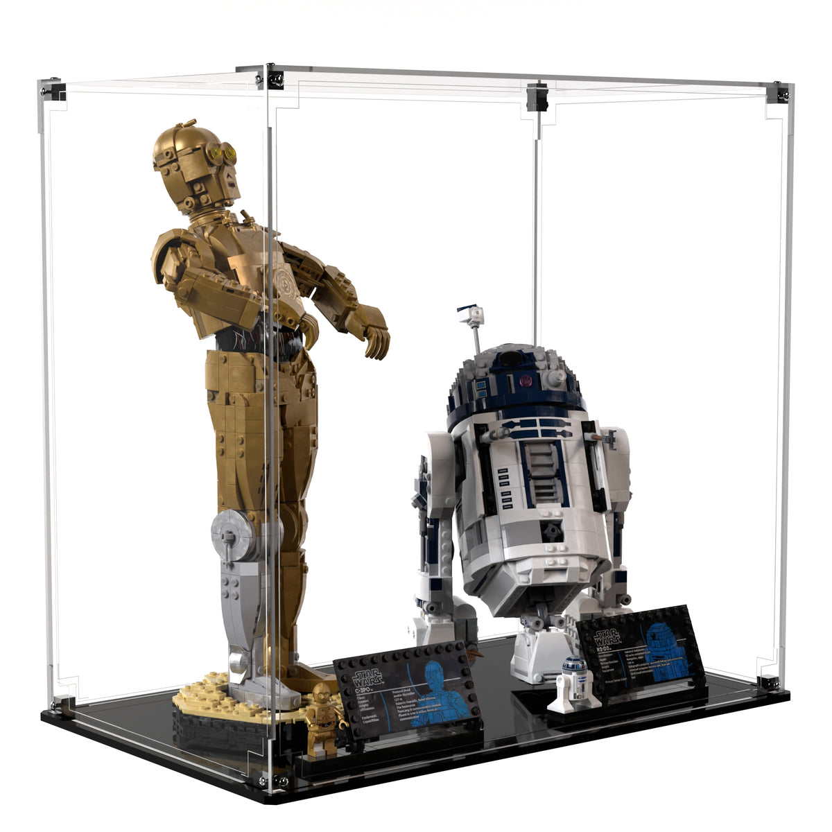 Display Case For LEGO® Star Wars™ C-3PO™ 75398 R2-D2™ 75379 - Brick In It