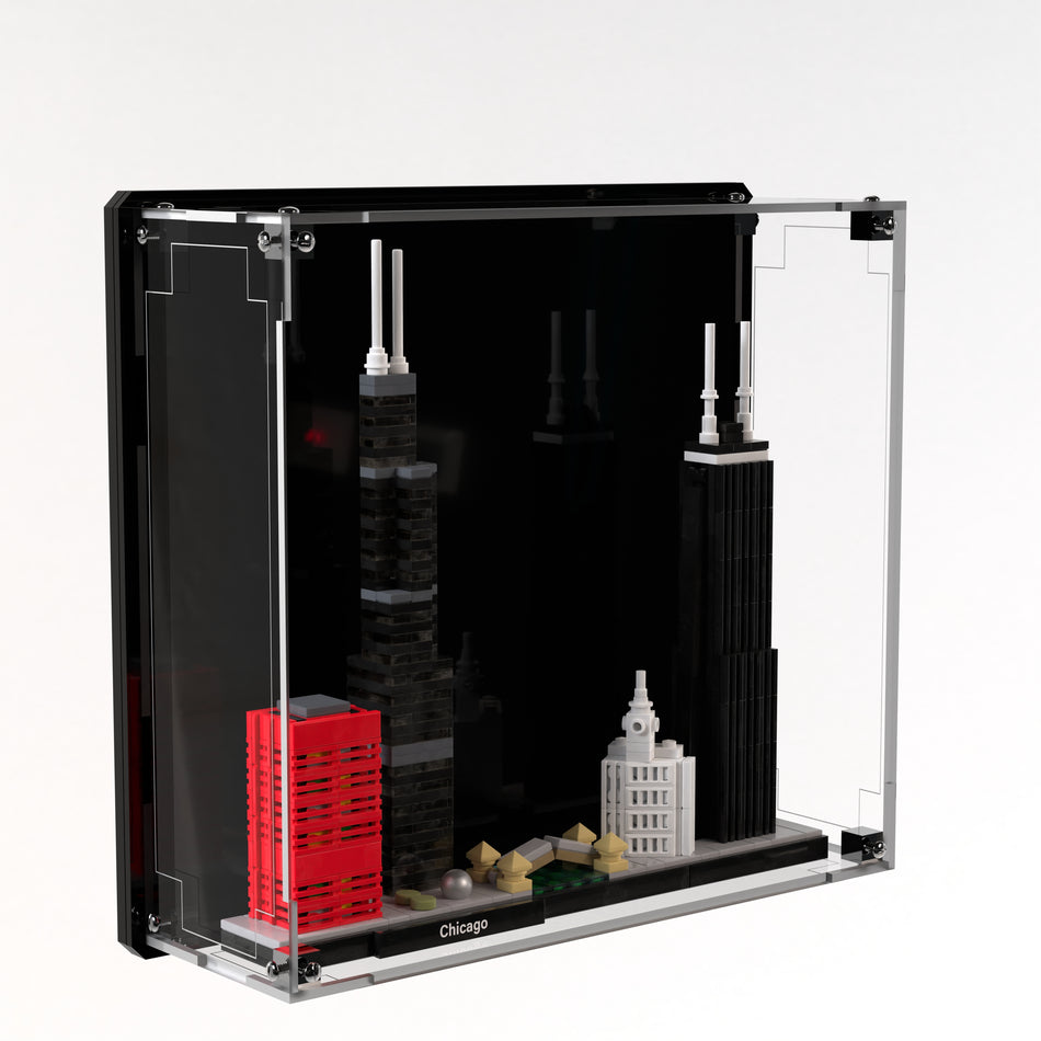 Wall Mounted Display Case For LEGO® Architecture Chicago 21033