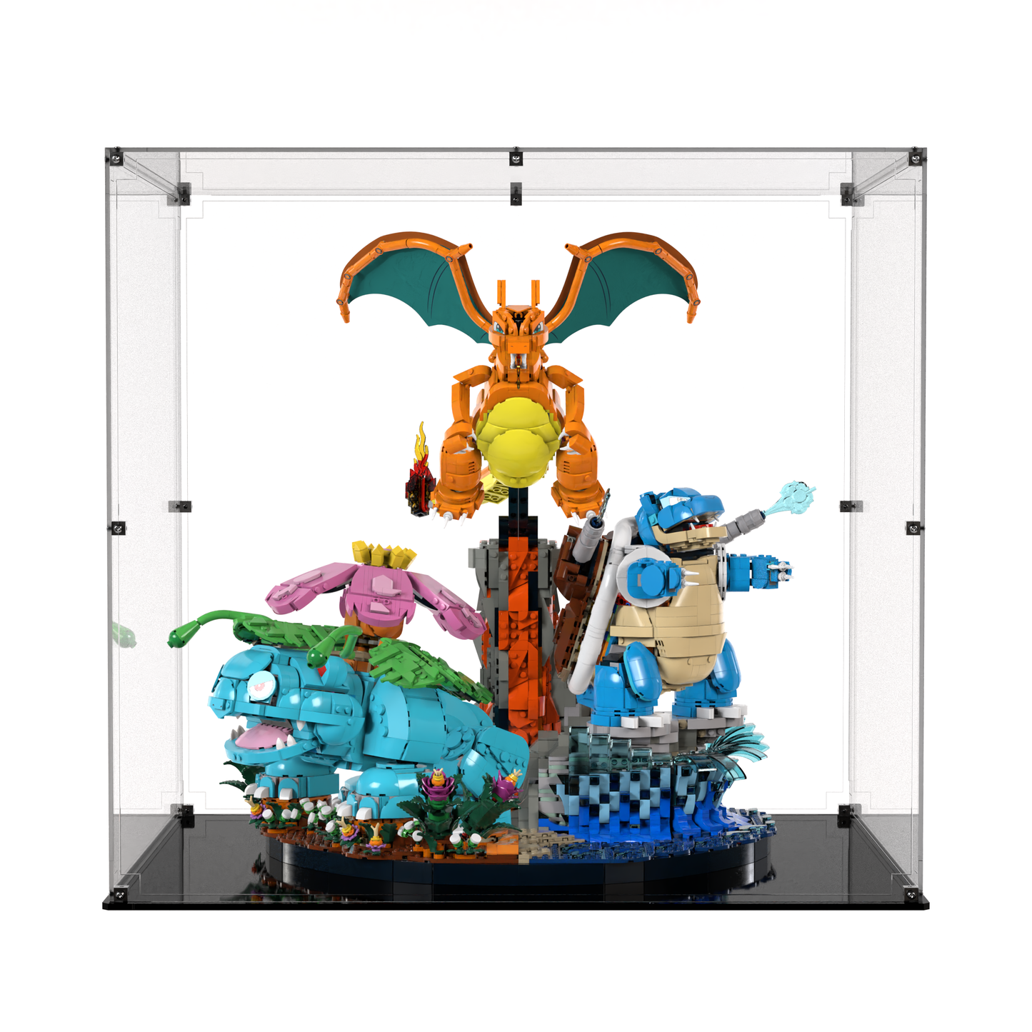 Display Case For LEGO Venusaur, Charizard And Blastoise 72153