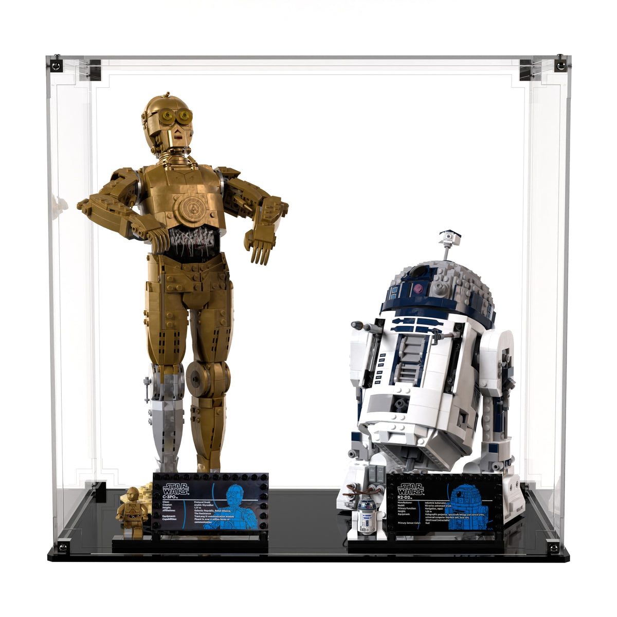 Display Case For LEGO® Star Wars™ C-3PO™ 75398 R2-D2™ 75379 - Brick In It