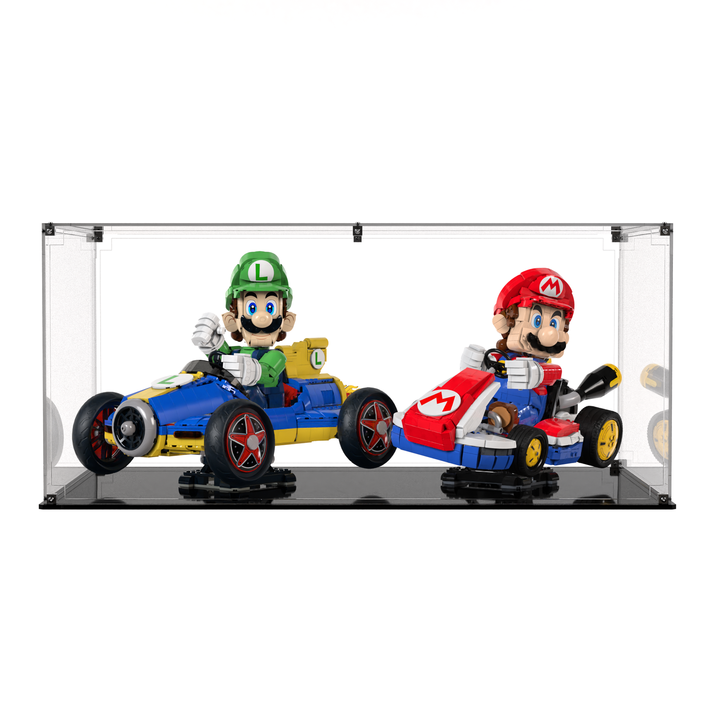 Display Case For LEGO Mario & Standard Kart & Luigi & Mach 8 72050 72037