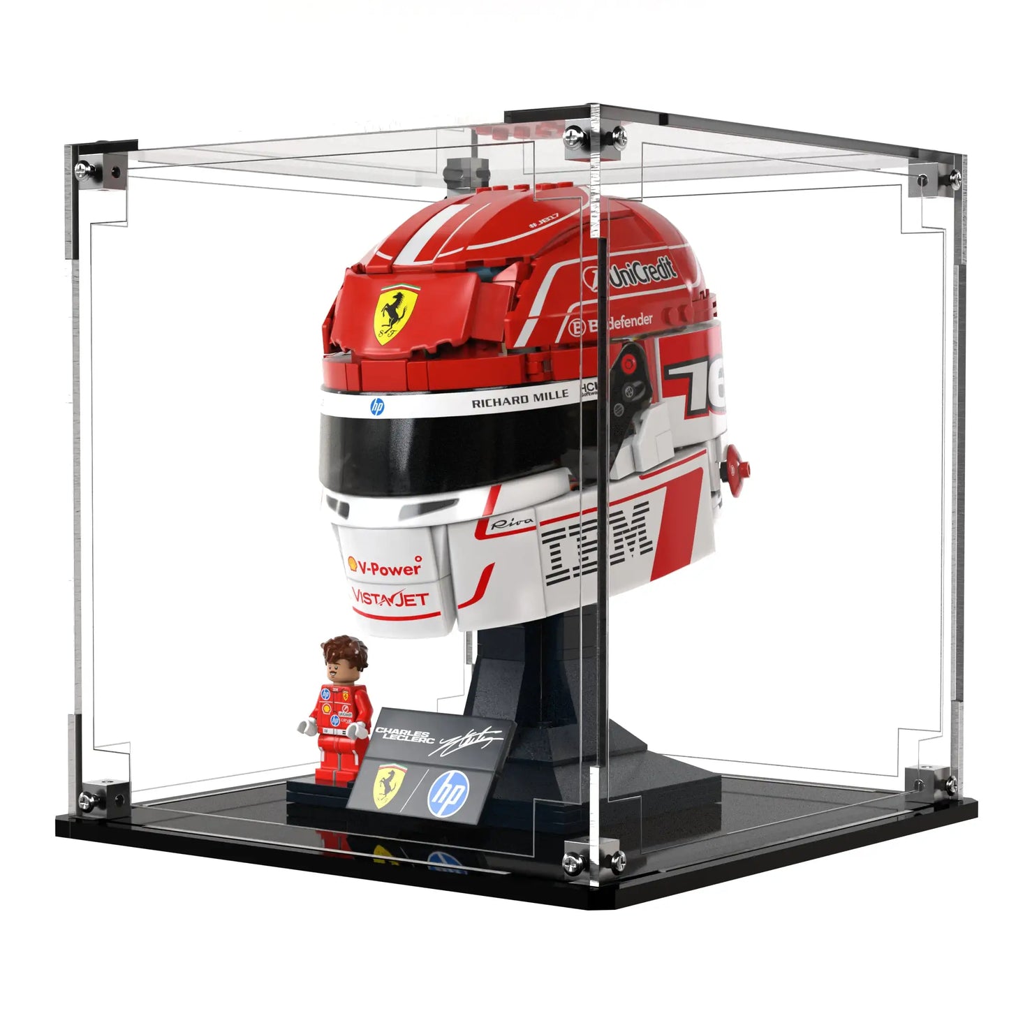 Display Case For LEGO Scuderia Ferrari HP Charles Leclerc Helmet 43014