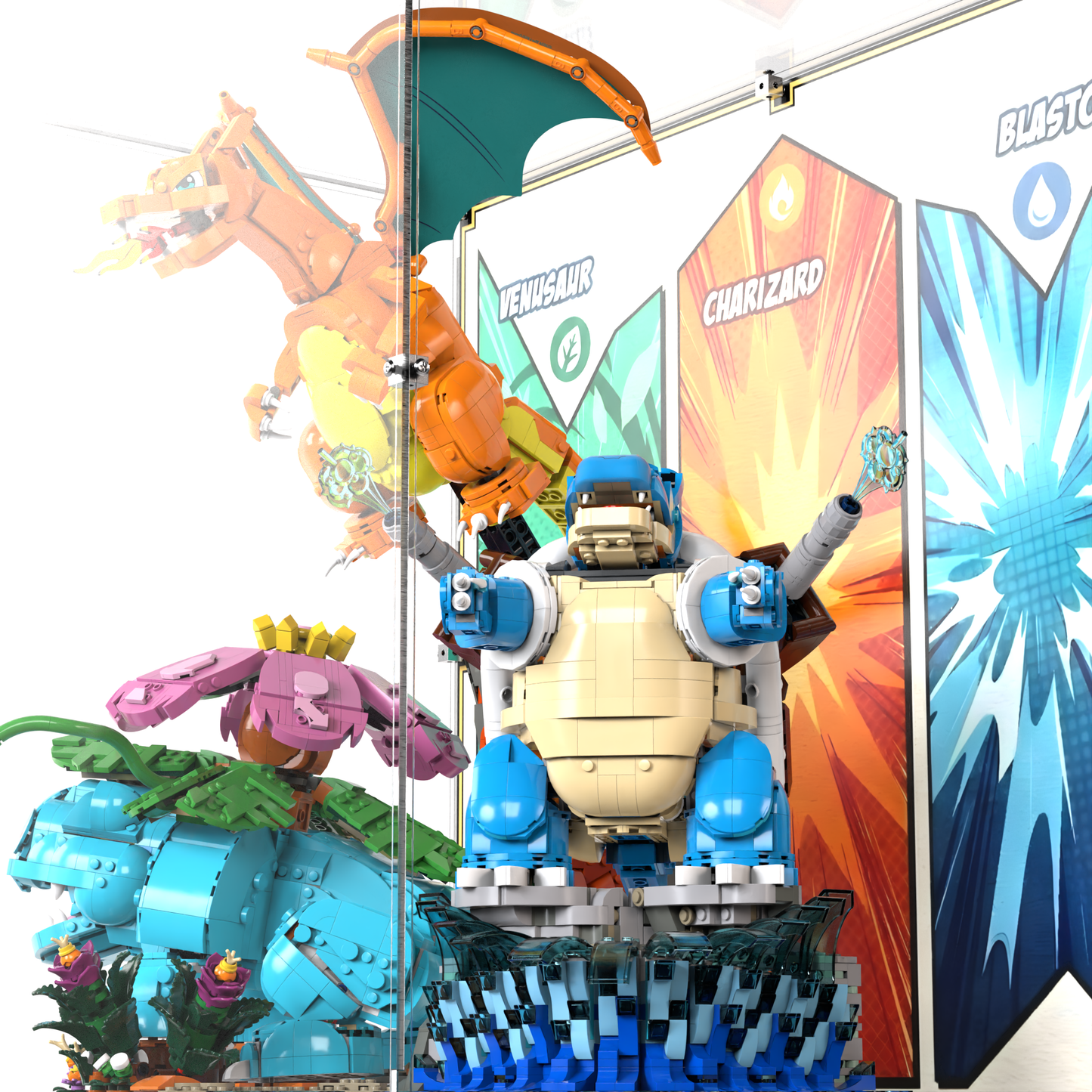 Display Case For LEGO Venusaur, Charizard And Blastoise 72153