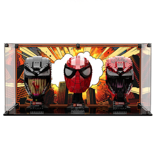 Display Case For LEGO® Marvel Spider-Man Venom & Carnage Helmets