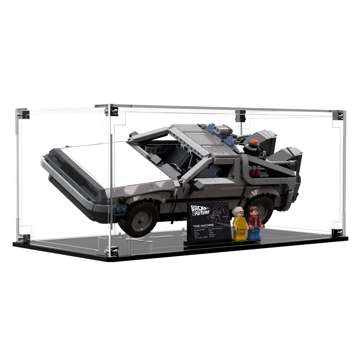 Display Case and Stand For LEGO® Icons Back to the Future DeLorean 10300