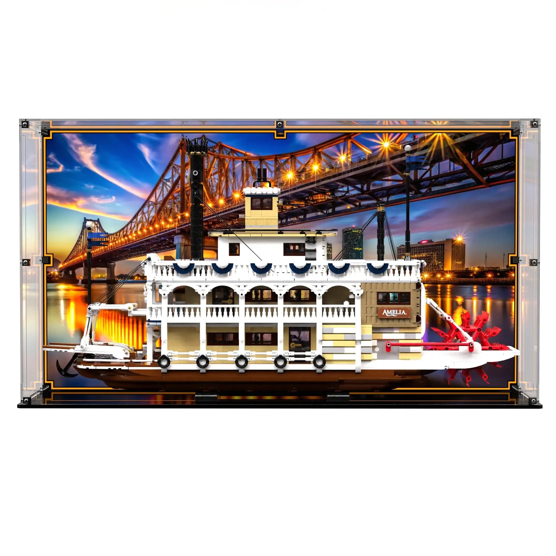 Display Case For LEGO® Ideas River Steamboat 21356