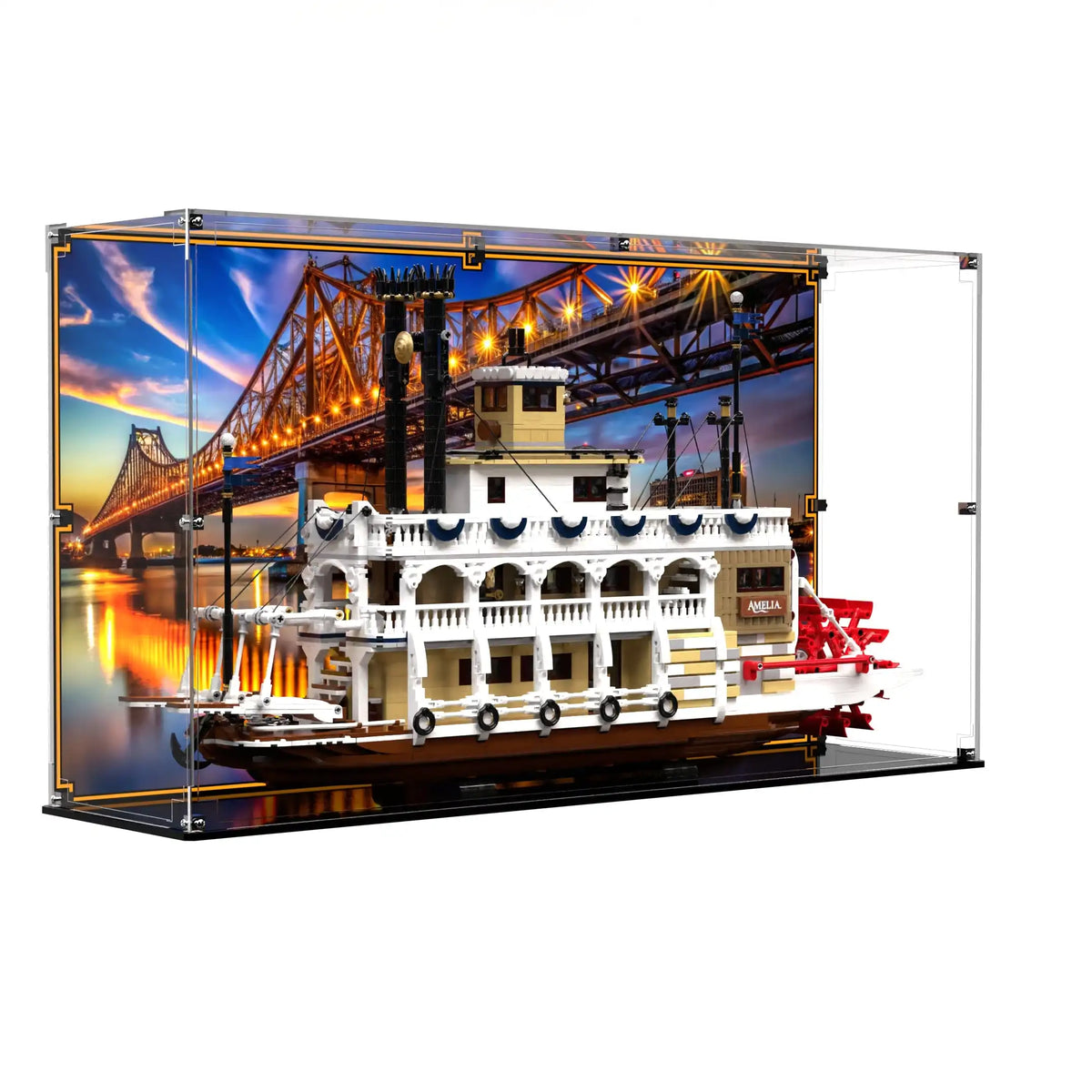 Display Case For LEGO® Ideas River Steamboat 21356