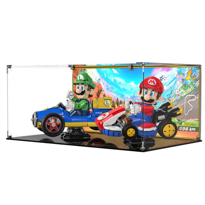 Display Case For LEGO Mario & Standard Kart & Luigi & Mach 8 72050 72037