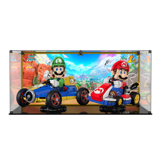 Display Case For LEGO Mario & Standard Kart & Luigi & Mach 8 72050 72037