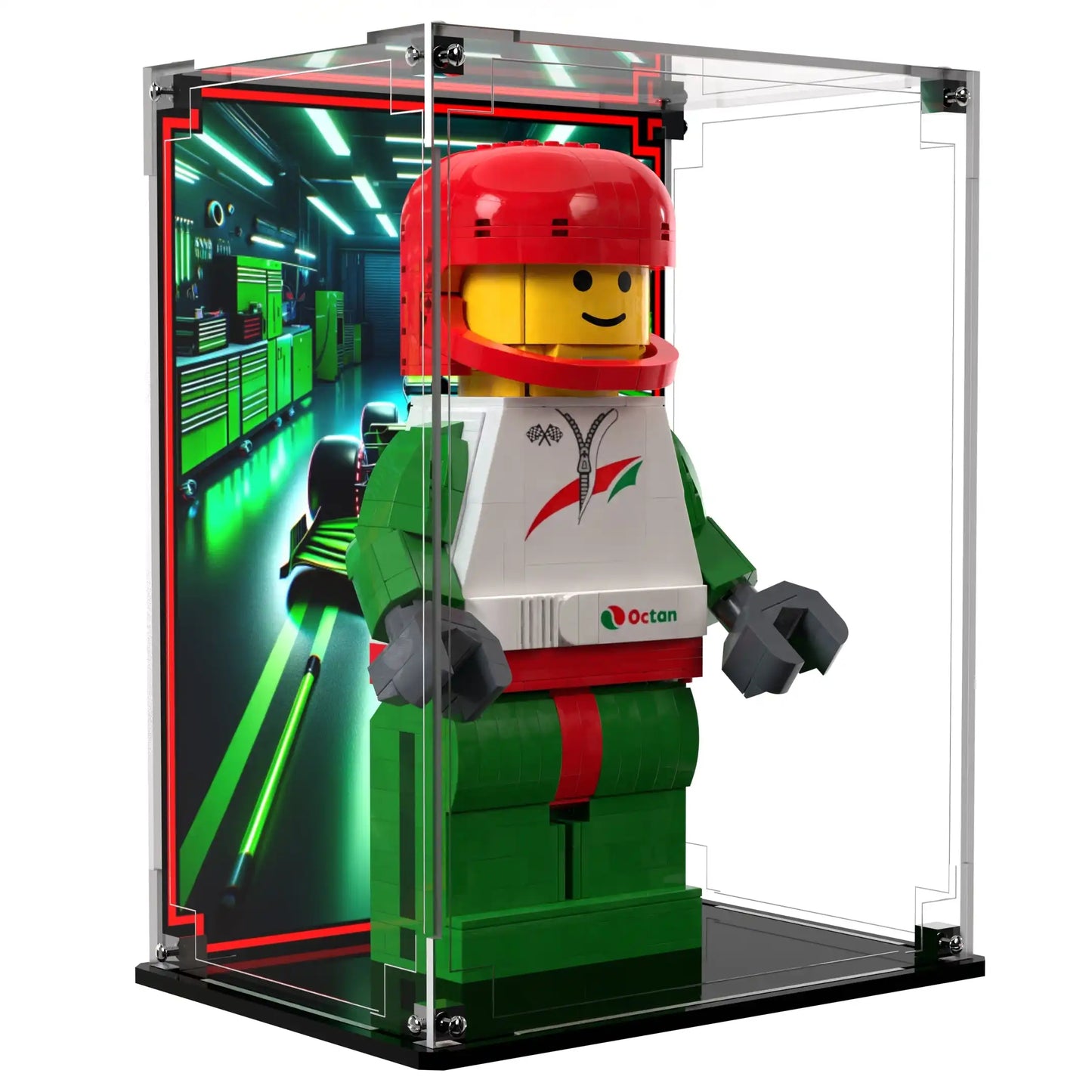 Display Case For LEGO® Minifigures Up-Scaled Racing Driver Minifigure 40819