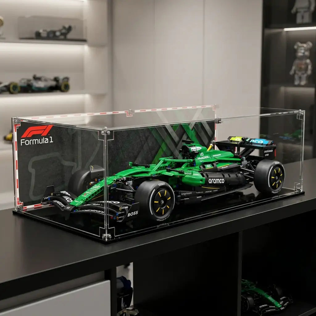 Display Case For LEGO Technics Aston Martin Aramco Amr25 F1 Car 42240