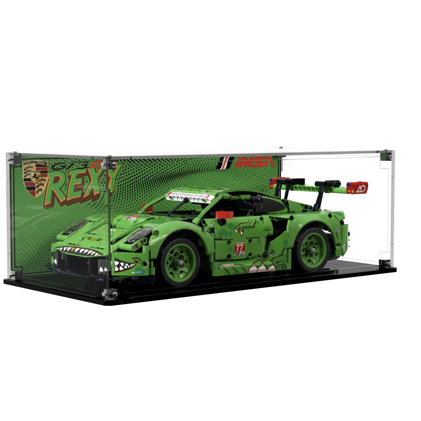 Display Case For LEGO Technics Porsche 911 Gt3 R Rexy Ao Racing Car 42224