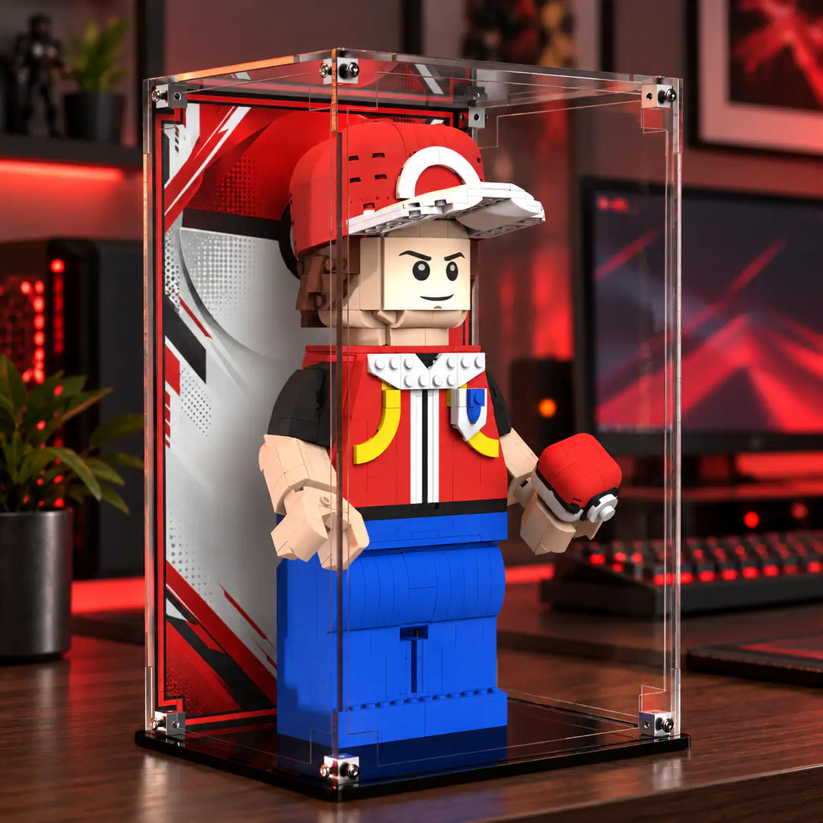 Display Case For LEGO Up-scaled Red Minifigure 40868