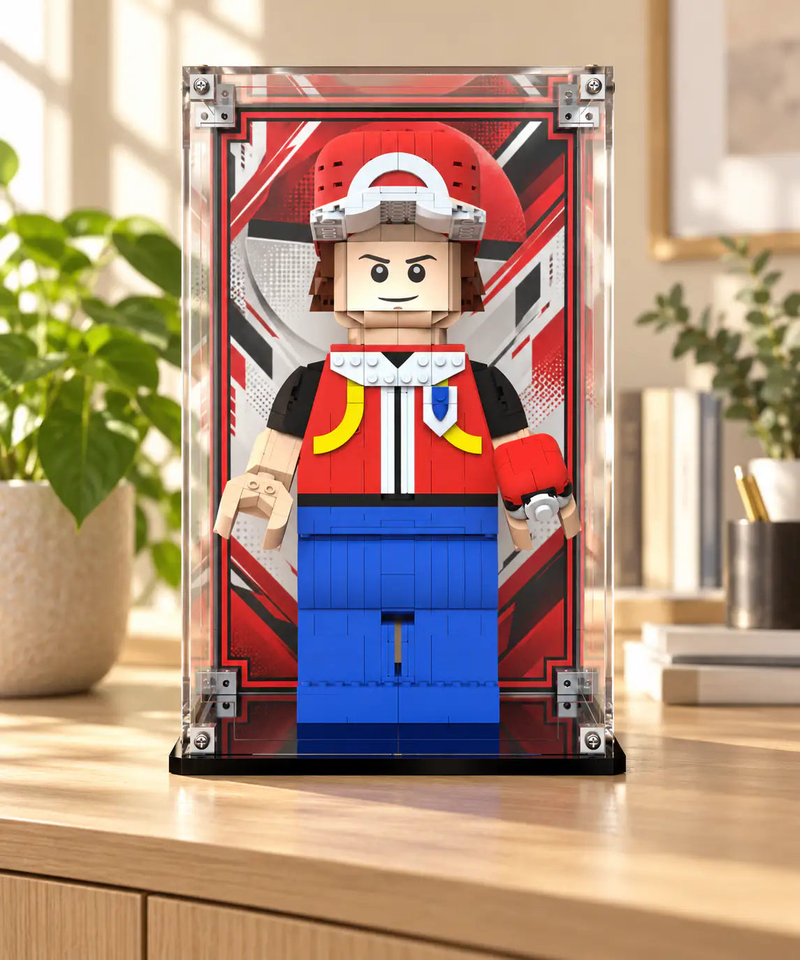 Display Case For LEGO Up-scaled Red Minifigure 40868