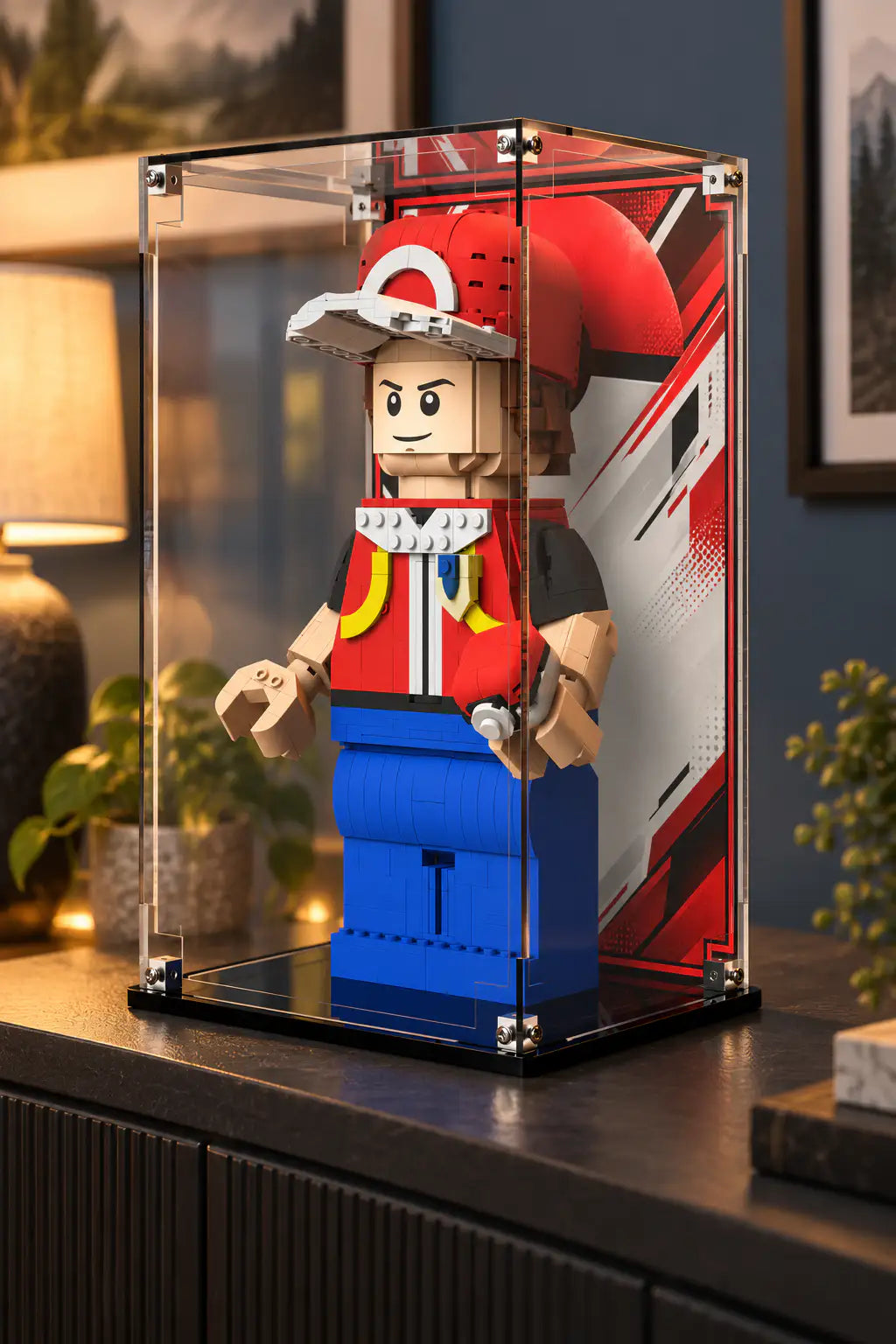 Display Case For LEGO Up-scaled Red Minifigure 40868