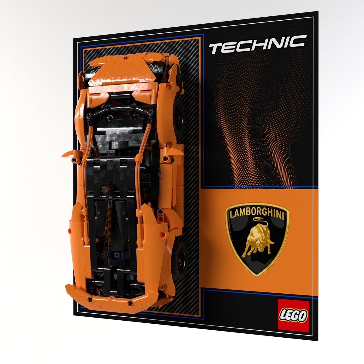 Wall Display Panel For LEGO® Technic Lamborghini Huracán Tecnica Orange 42196