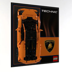 Wall Display Panel For LEGO Lamborghini Huracán Tecnica Orange 42196