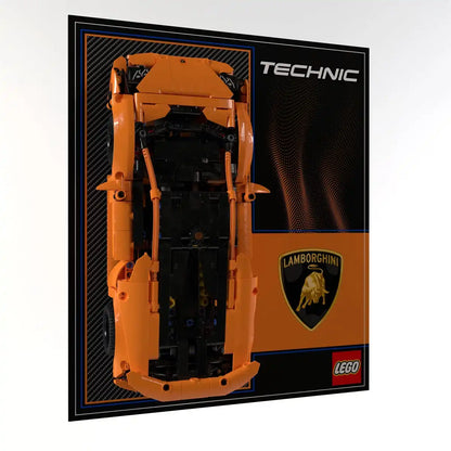 Wall Display Panel For LEGO Lamborghini Huracán Tecnica Orange 42196