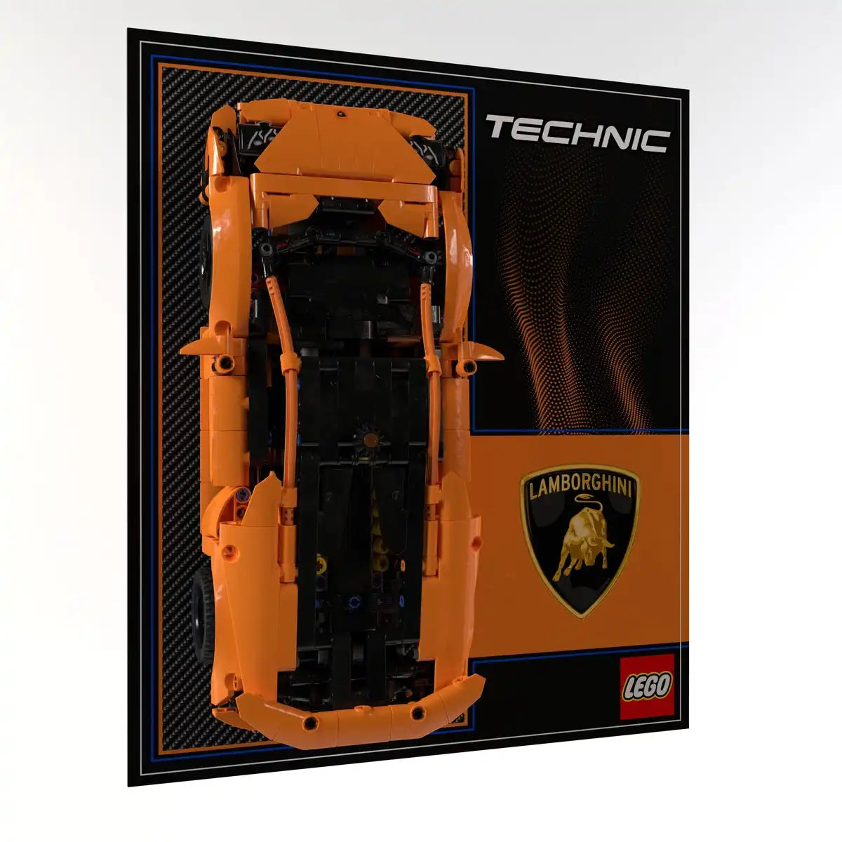 Wall Display Panel For LEGO® Technic Lamborghini Huracán Tecnica Orange 42196