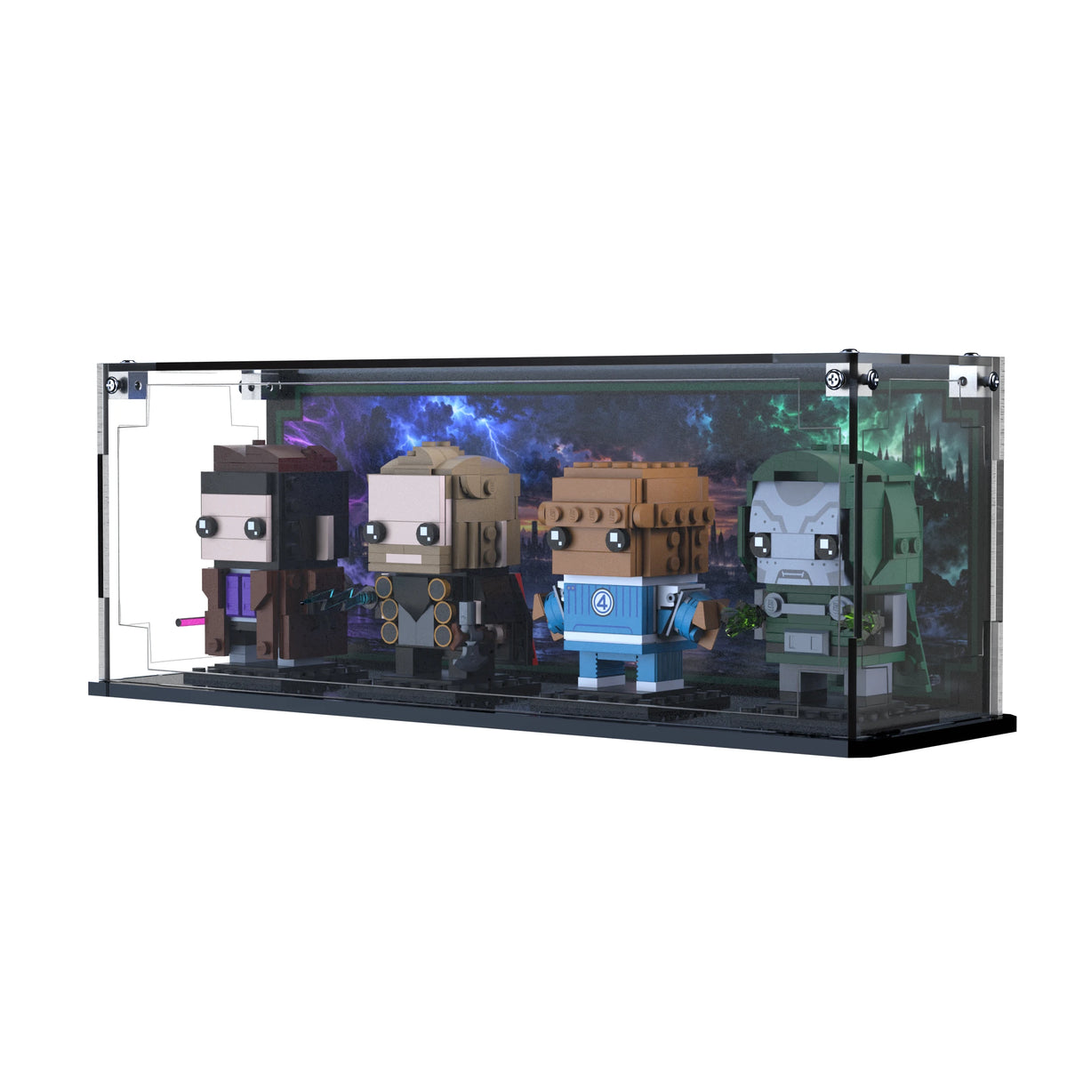 Display Case For LEGO Avengers: Doomsday Heroes & Villain 40880 with printed backdrop – Brick In It – Photo 3