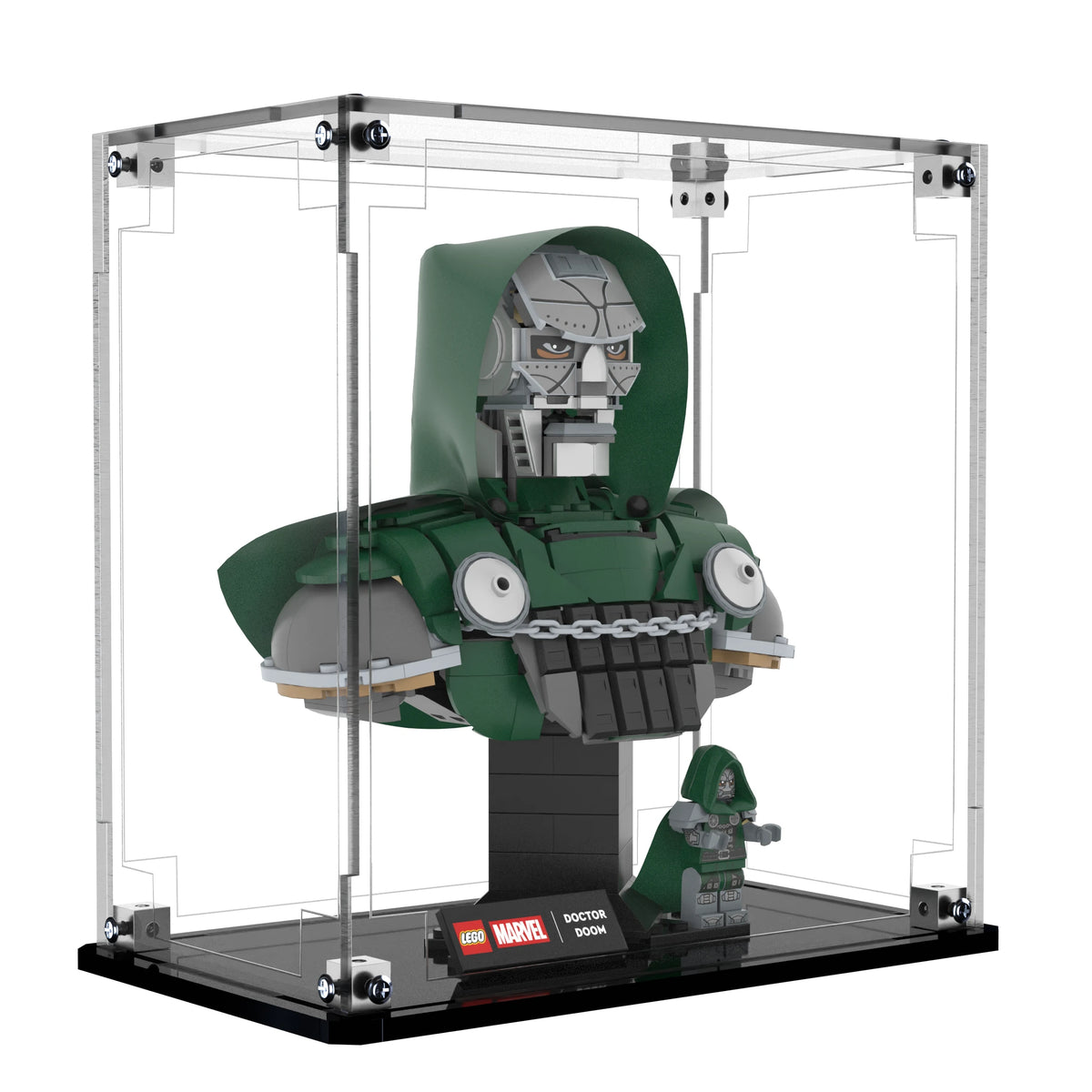 Display Case For LEGO Doctor Doom Bust 76345 with clear back panel – Brick In It – Photo 2