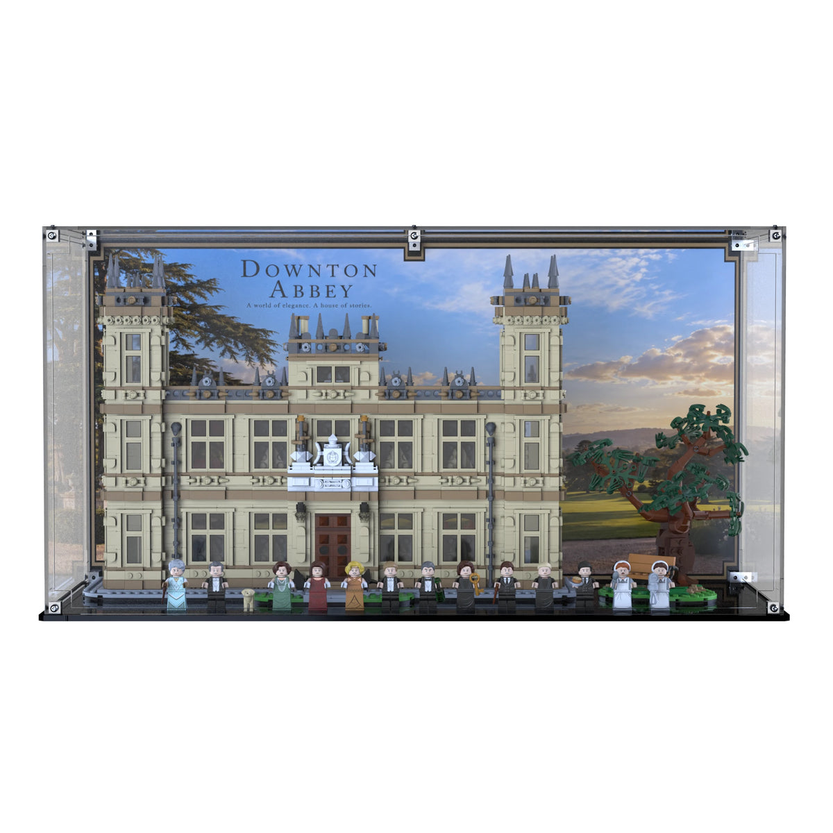Display Case For LEGO Downton Abbey 21373 with printed backdrop – Brick In It – Photo 1