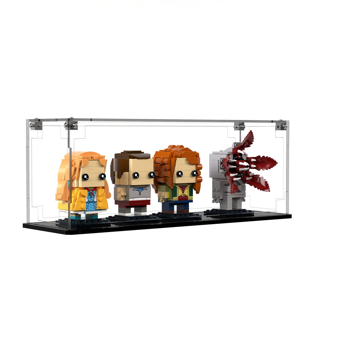 Display Case For LEGO Eleven, Max, Demogorgon And Holly Figures 40879 with clear back panel – Brick In It – Photo 2