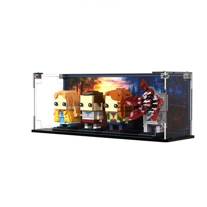 Display Case For LEGO Eleven, Max, Demogorgon And Holly Figures 40879 with printed backdrop – Brick In It – Photo 3