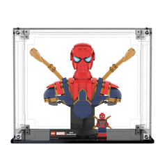 Display Case For LEGO Iron Spider-man Bust 76326 with clear back panel – Brick In It – Photo 1