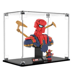 Display Case For LEGO Iron Spider-man Bust 76326 with clear back panel – Brick In It – Photo 2