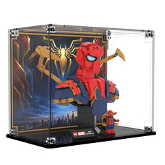 Display Case For LEGO Iron Spider-man Bust 76326 with printed backdrop – Brick In It – Photo 2