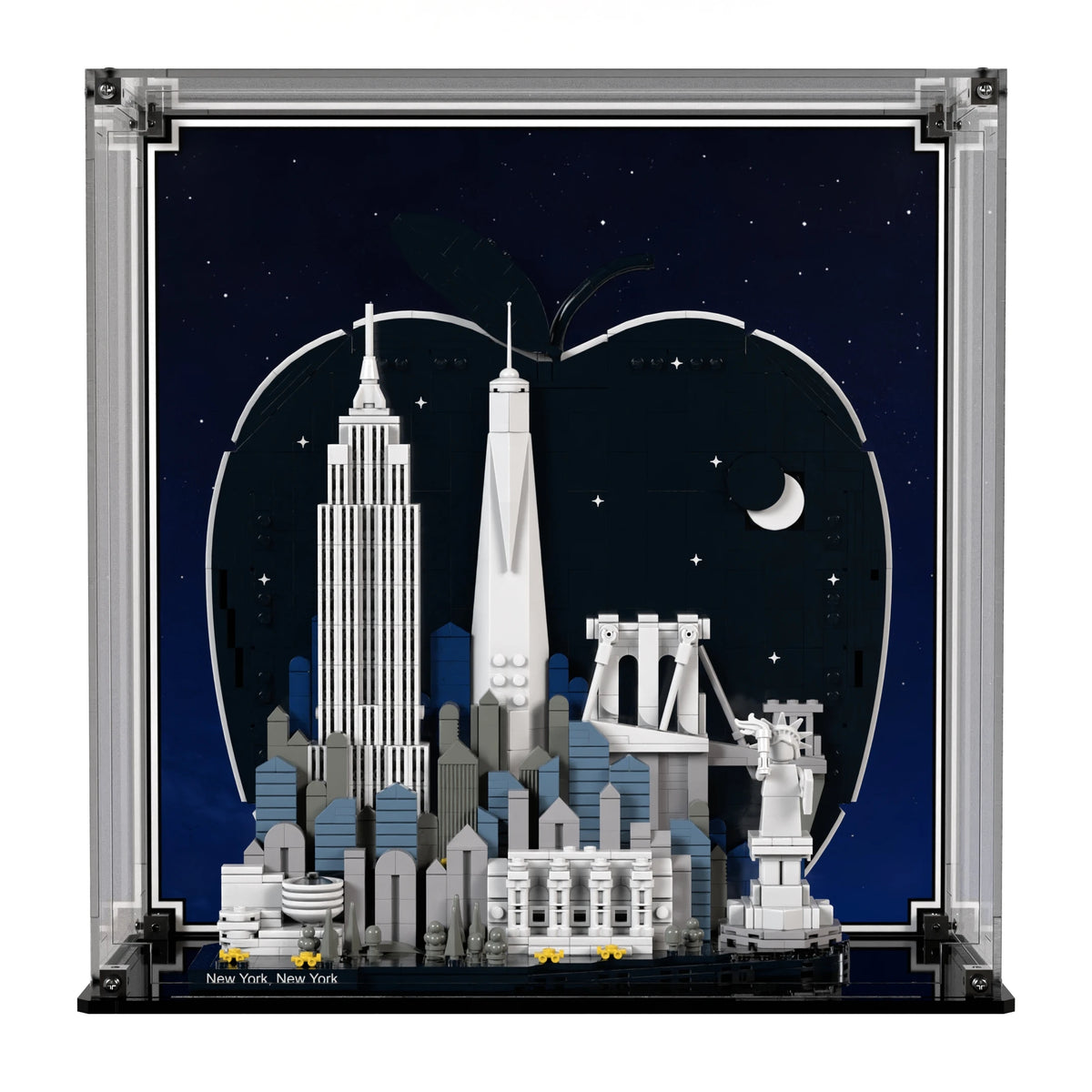 Display Case For LEGO New York City – The Big Apple 21066 with printed backdrop – Brick In It – Photo 1