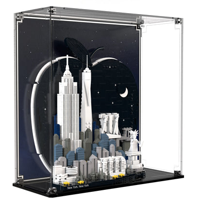 Display Case For LEGO New York City – The Big Apple 21066 with printed backdrop – Brick In It – Photo 2