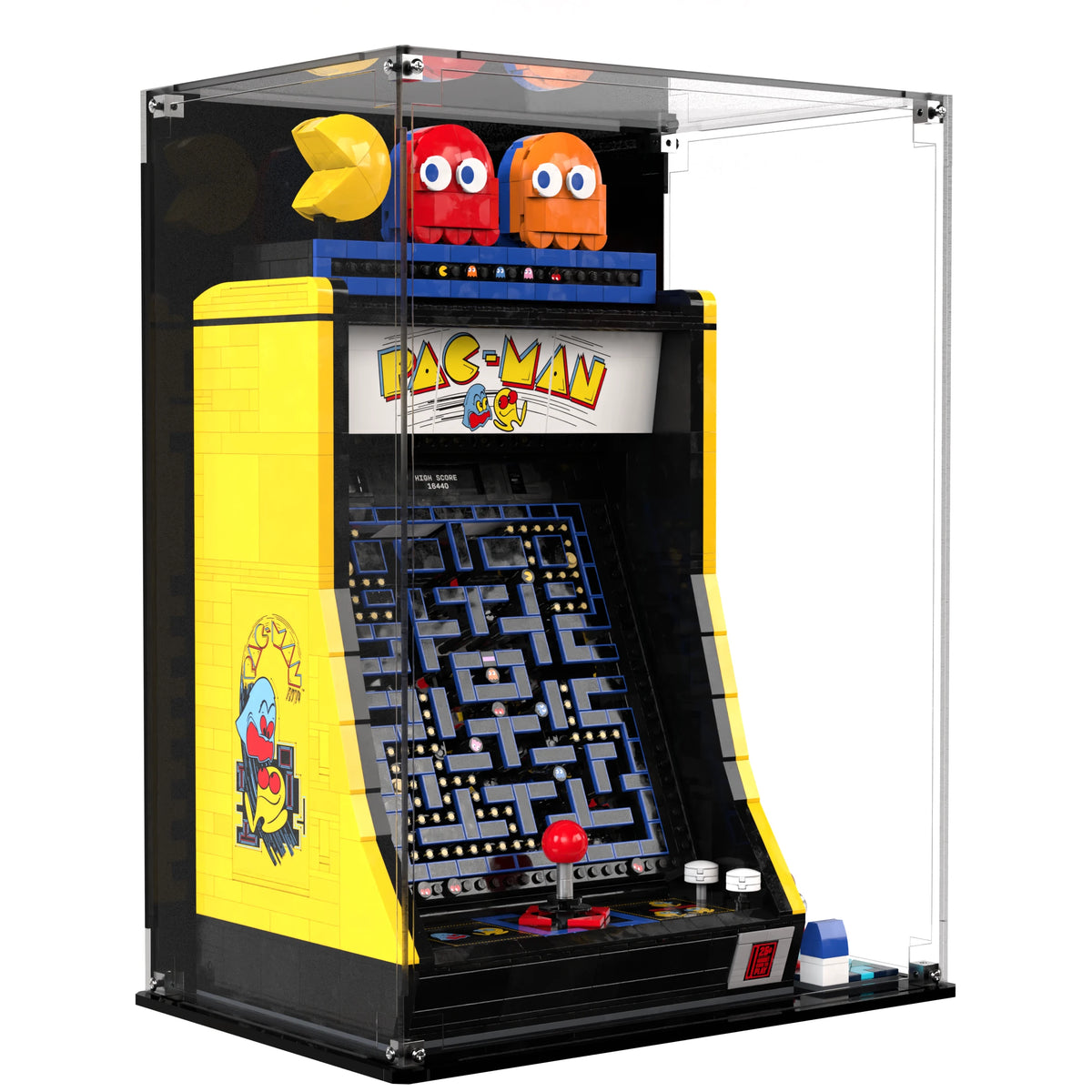 Display Case For LEGO Pac-man Arcade 10323 with printed backdrop – Brick In It – Photo 2