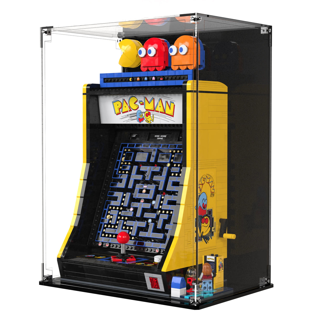 Display Case For LEGO Pac-man Arcade 10323 with printed backdrop – Brick In It – Photo 3