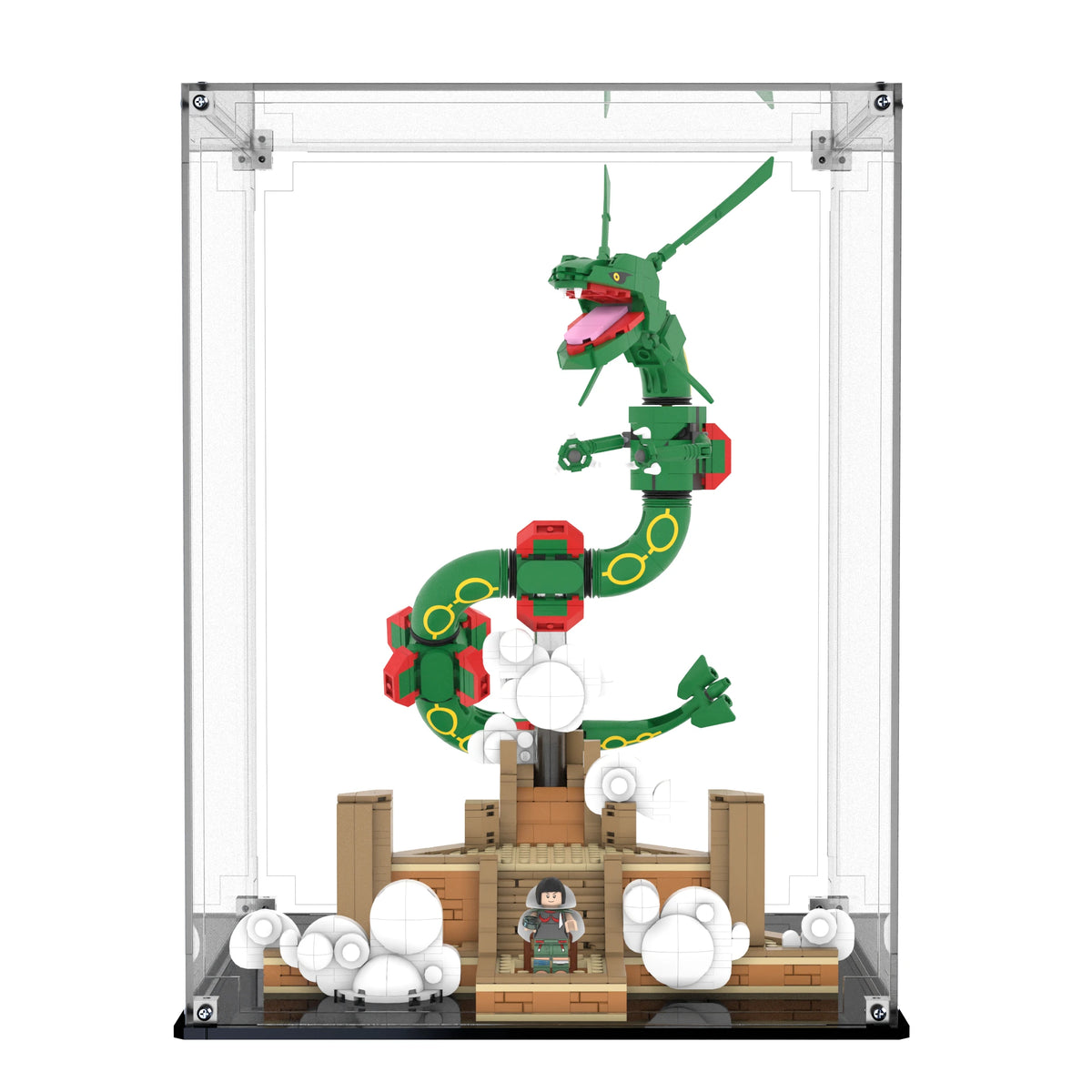 Display Case For LEGO Rayquaza 72168 with clear back panel – Brick In It – Photo 1